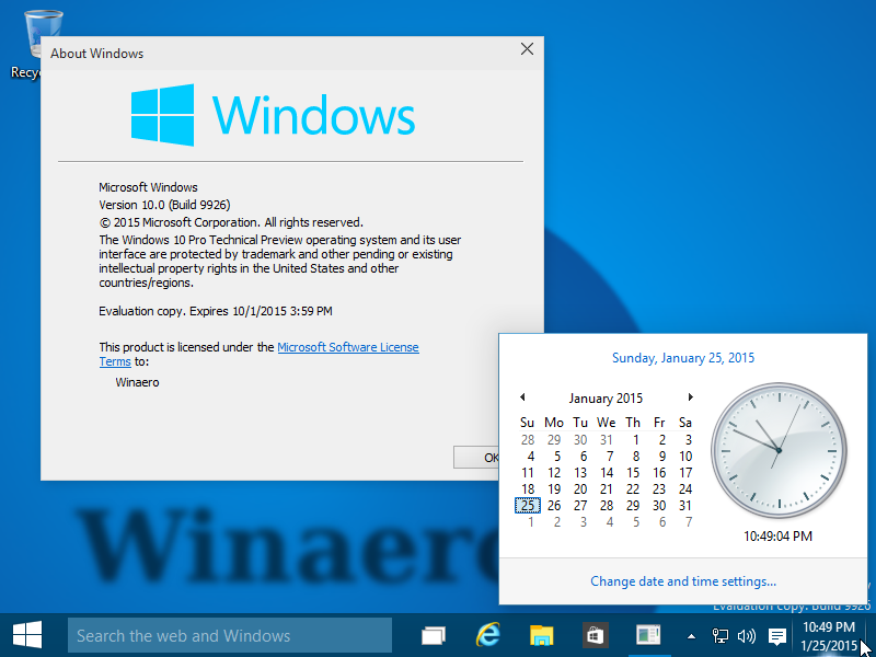 windows 10 time date analog clock