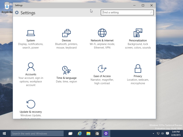 Windows 10 Settings App