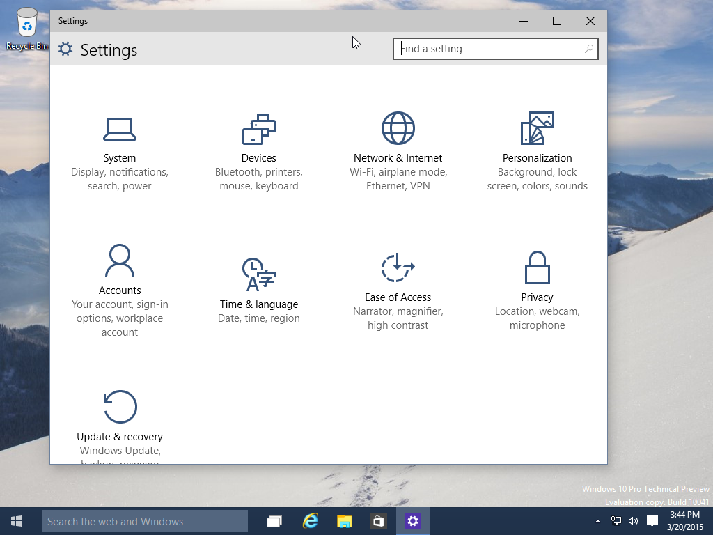 Pin Settings to the Start Menu in Windows 10