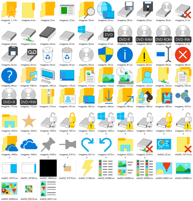 Download icons from Windows 10 build 10036