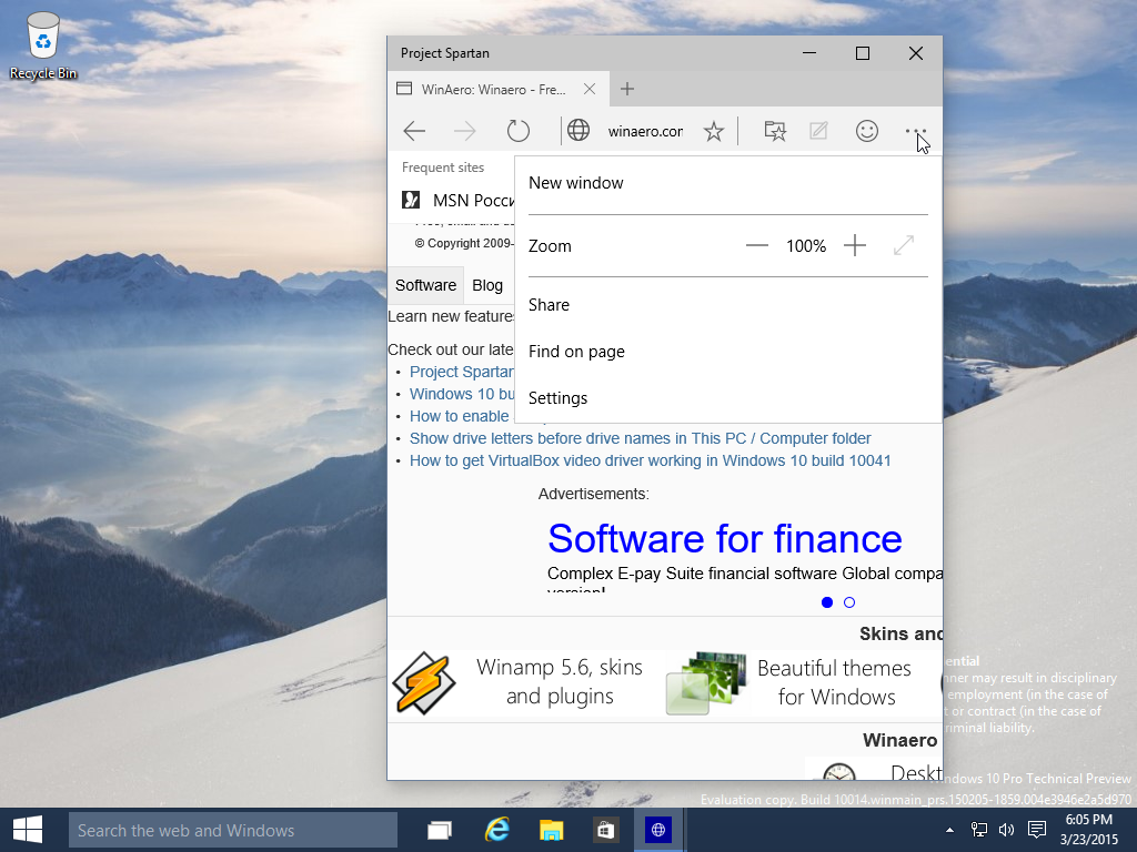 Windows 10 build 10014 - Spartan hands on review