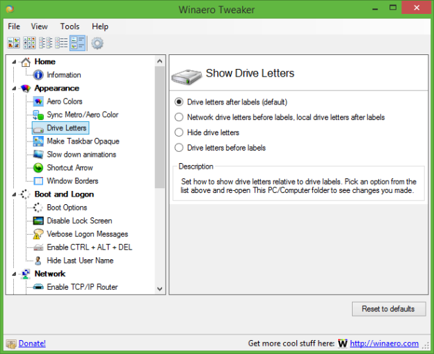 Show drive letters before drive names in This PC and Computer