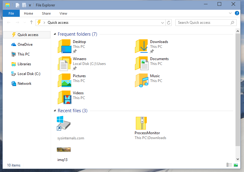 Windows 10 accessing download folder