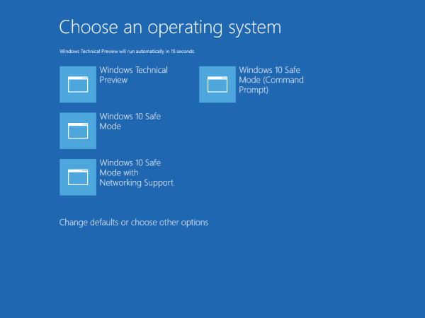 параметры меню загрузки в безопасном режиме Windows 10