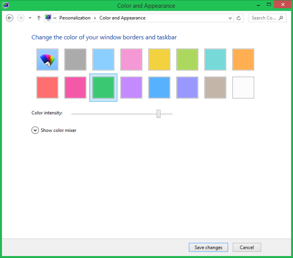 Цвет и внешний вид Windows 8.1