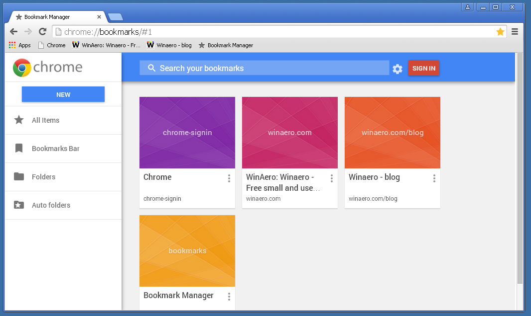 Restore old bookmarks manager to Google Chrome