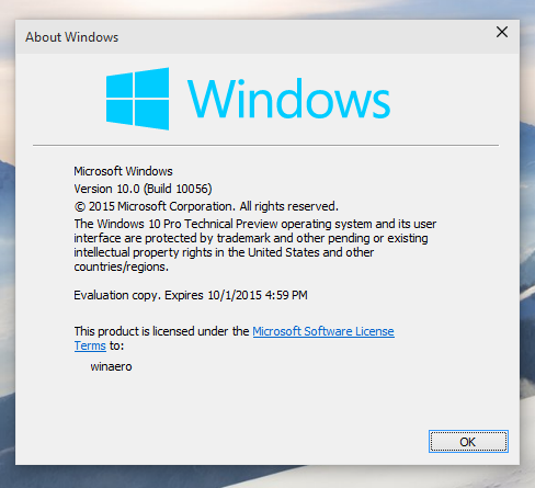 Windows 10 сборка 10056