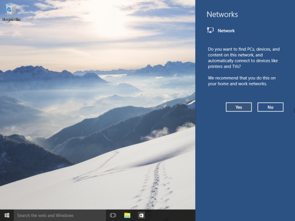 Windows 10 build 10074 тип сети