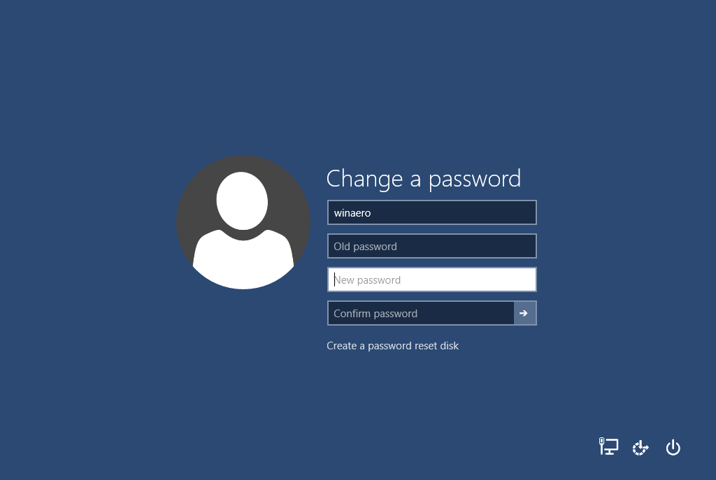 How to change the user password in Windows 10