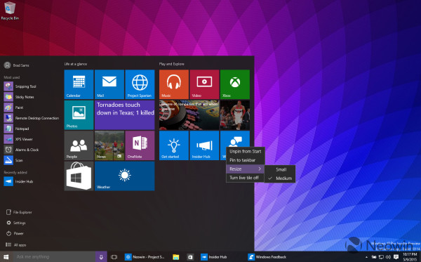 Win10 Start menu