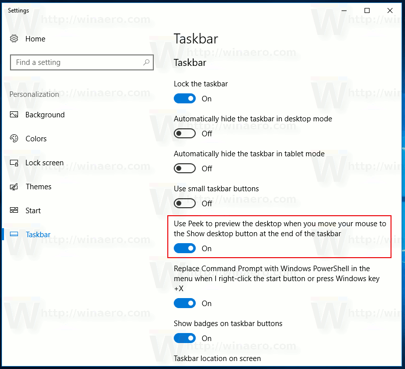 Windows 10 Creators Update Enable Aero Peek
