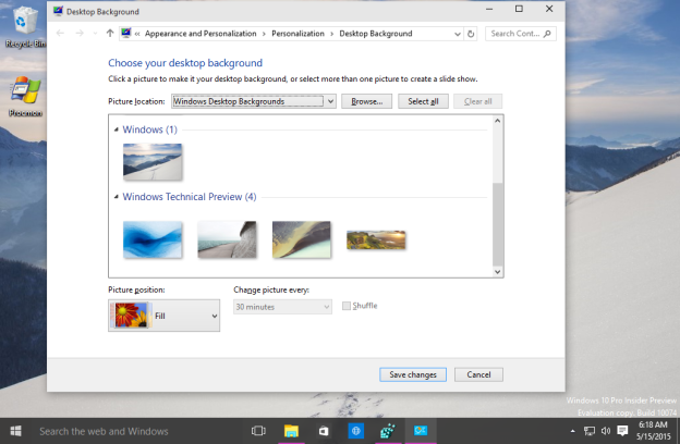 Add classic personalization menu in Windows 10 build 10074