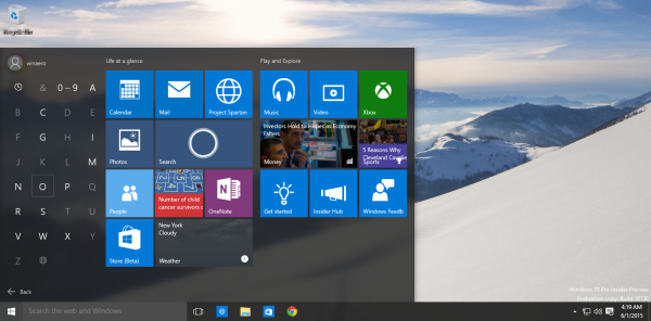 windows 10 alphabet navigation start menu