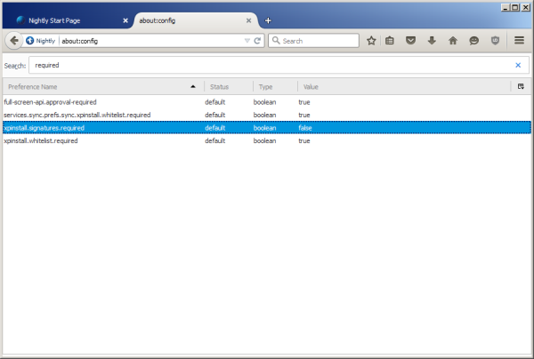 firefox disable add-ons signing