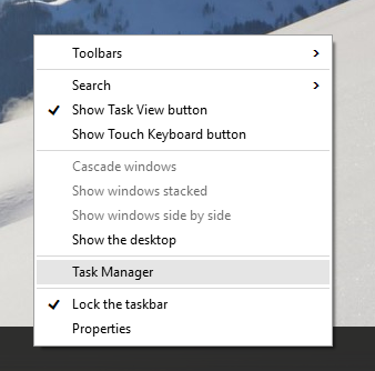 launch task manager in Windows 10
