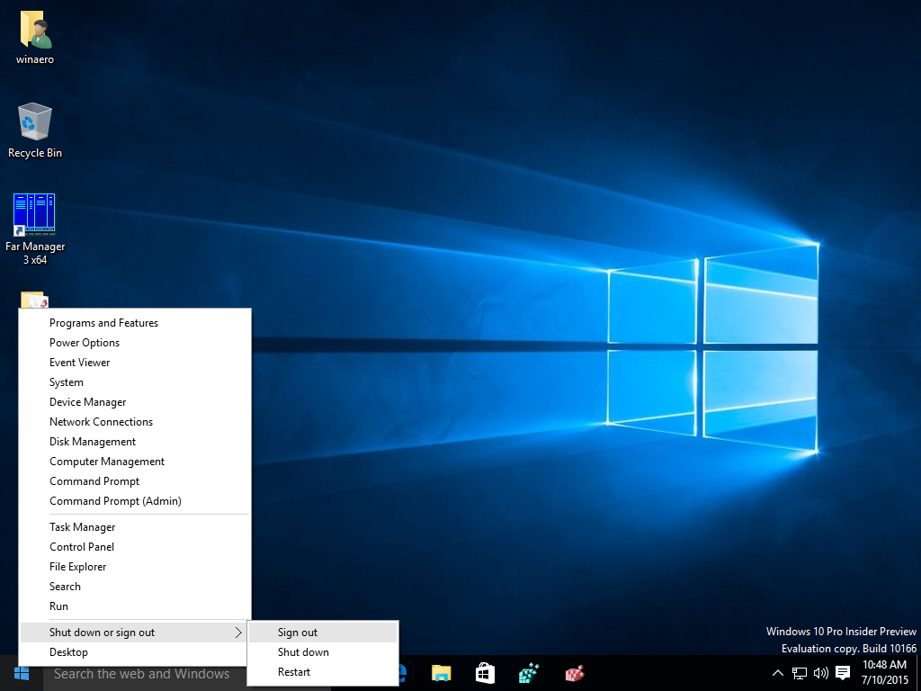 All ways to sign out from Windows 10