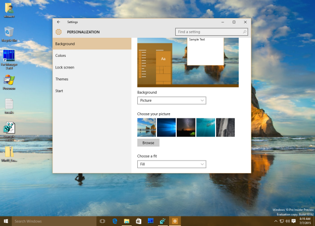 Taskbar color - change in Windows 10