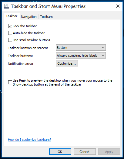Windows 10 customize notification area icons