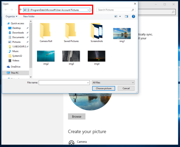 Windows 10 programdata address bar
