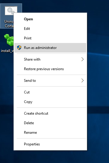 Windows 10 remove cortana