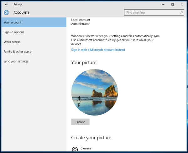Windows 10 user avatar history clean