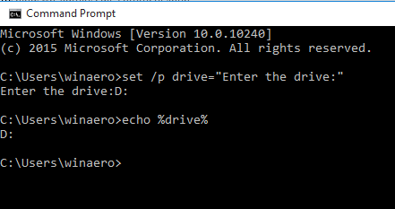 Command prompt ask for drive