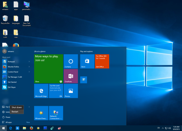 Restart Windows 10 to command prompt 01