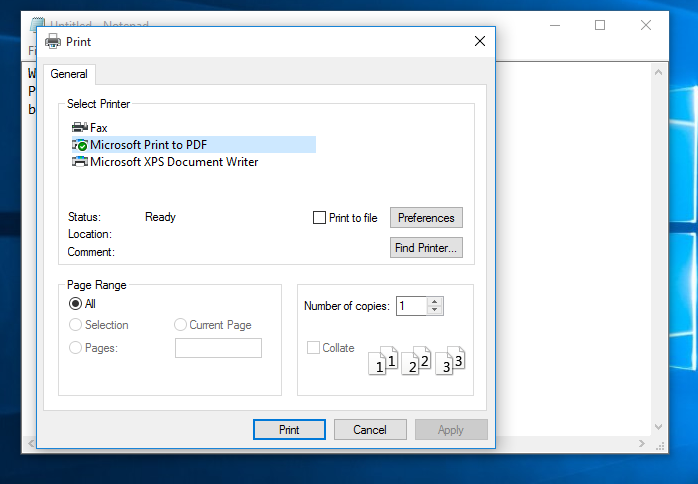 Print PDF with Pages in Windows 10 and Keep Page Order