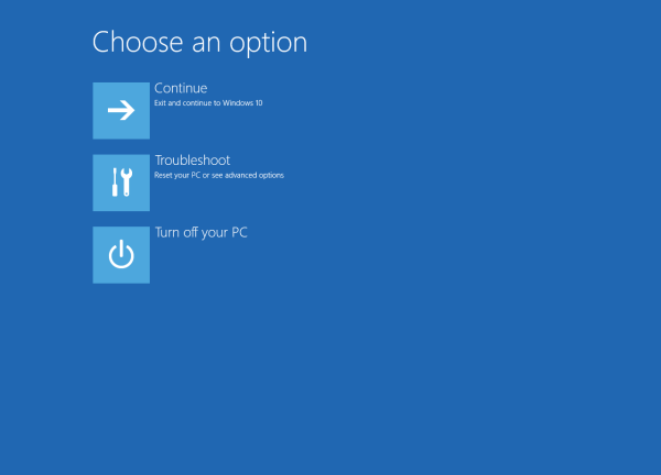 Windows 10 advanced startup options
