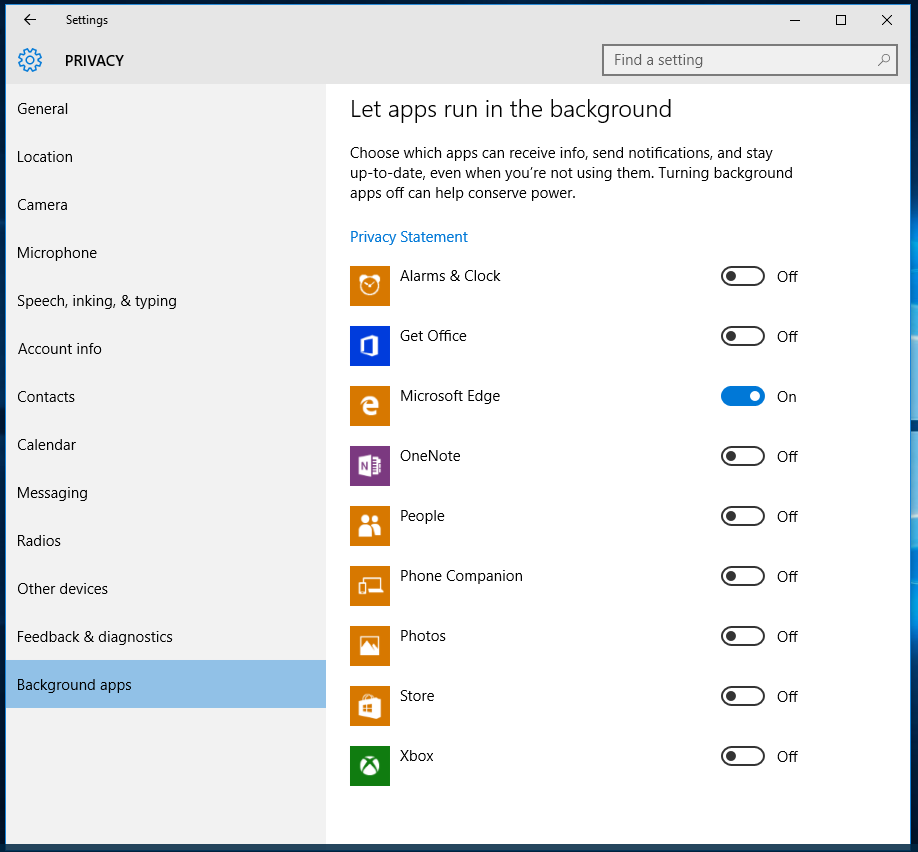 How to stop Windows 10 apps from running in the background