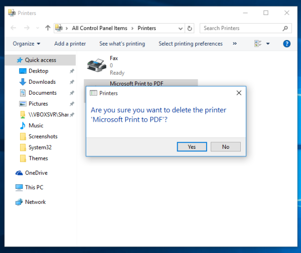 Windows 10 delete PDF printer 02