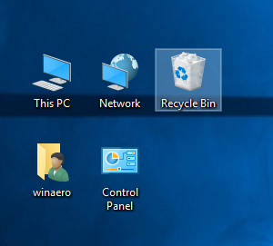 Windows 10 desktop icons enabled