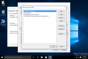Windows 10 build 10547 features a new environment variables editor