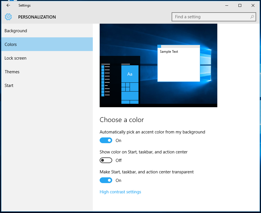 Windows 10 make taskbar transparent