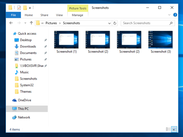 How to change default Screenshots location in Windows 10