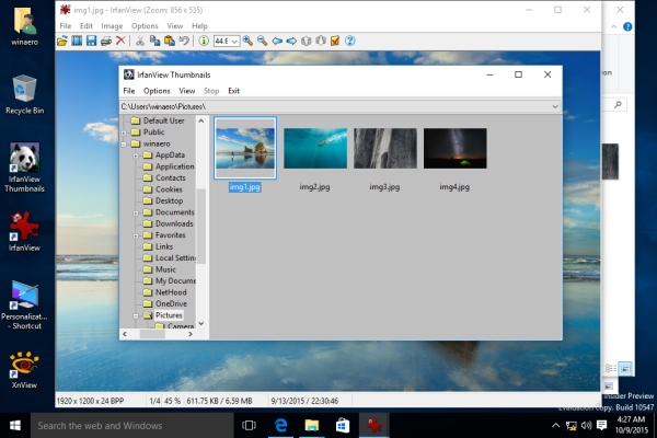 IrfanView thumbnails in Windows 10