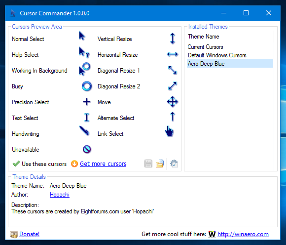 Windows 10 custom cursors