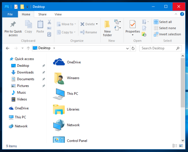 Windows 10 desktop folder