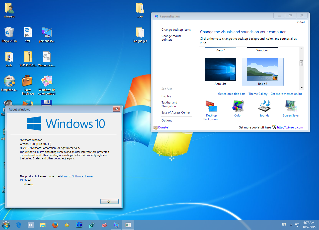 windows 7 default desktop