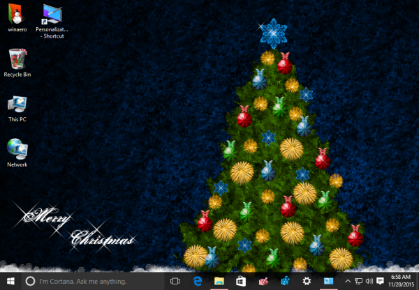Christmas 2015 theme Windows 10