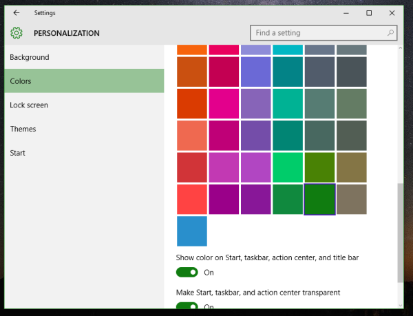 Цвет активной строки заголовка Windows 10