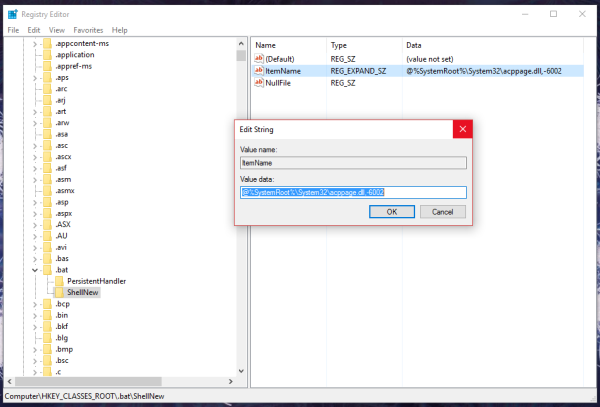 Windows 10 add new-windows batch file context menu