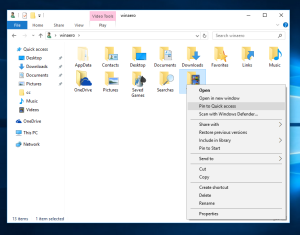 How to pin Recycle Bin to Quick Access in Windows 10