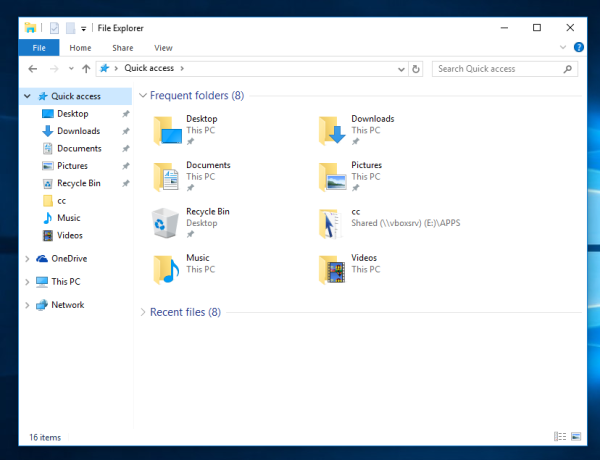 Windows 10 pin recycle bin to quick access