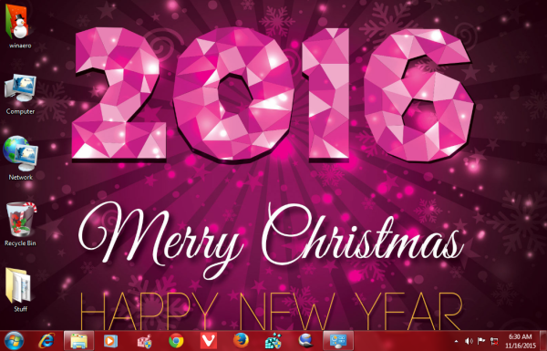 Windows 7 Christmas theme 2016
