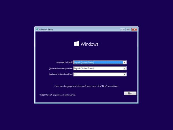 Windows Setup dialog