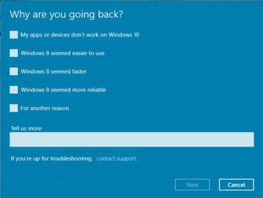 Удалите Windows 10, шаг 2
