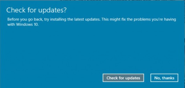 Uninstall Windows 10 step 3 no thanks