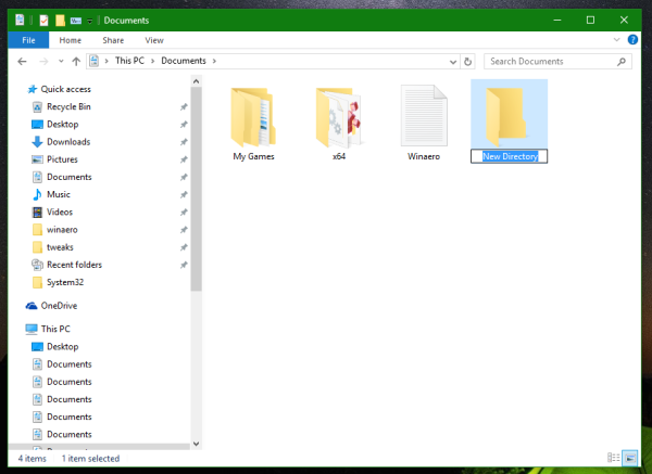 Windows 10 custom new folder name