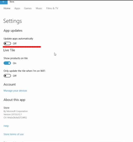 Windows 10 disable automatic apps updates